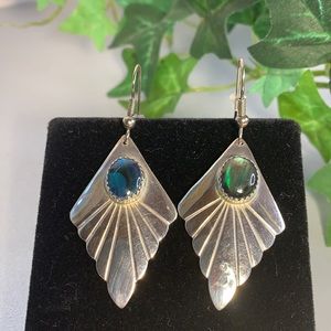 Blue and Green Sterling Earrings